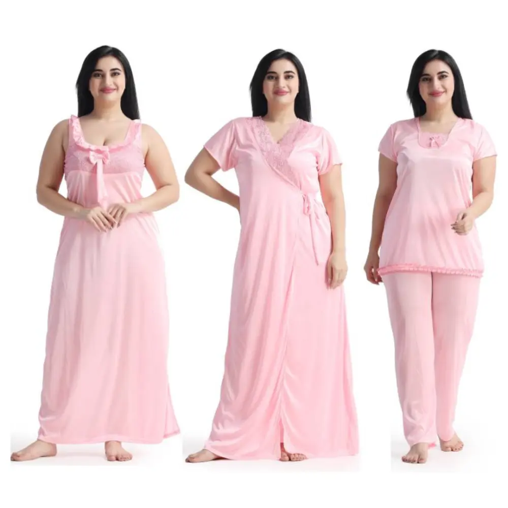 Premium 4 Part Nighty Dress (PINK)