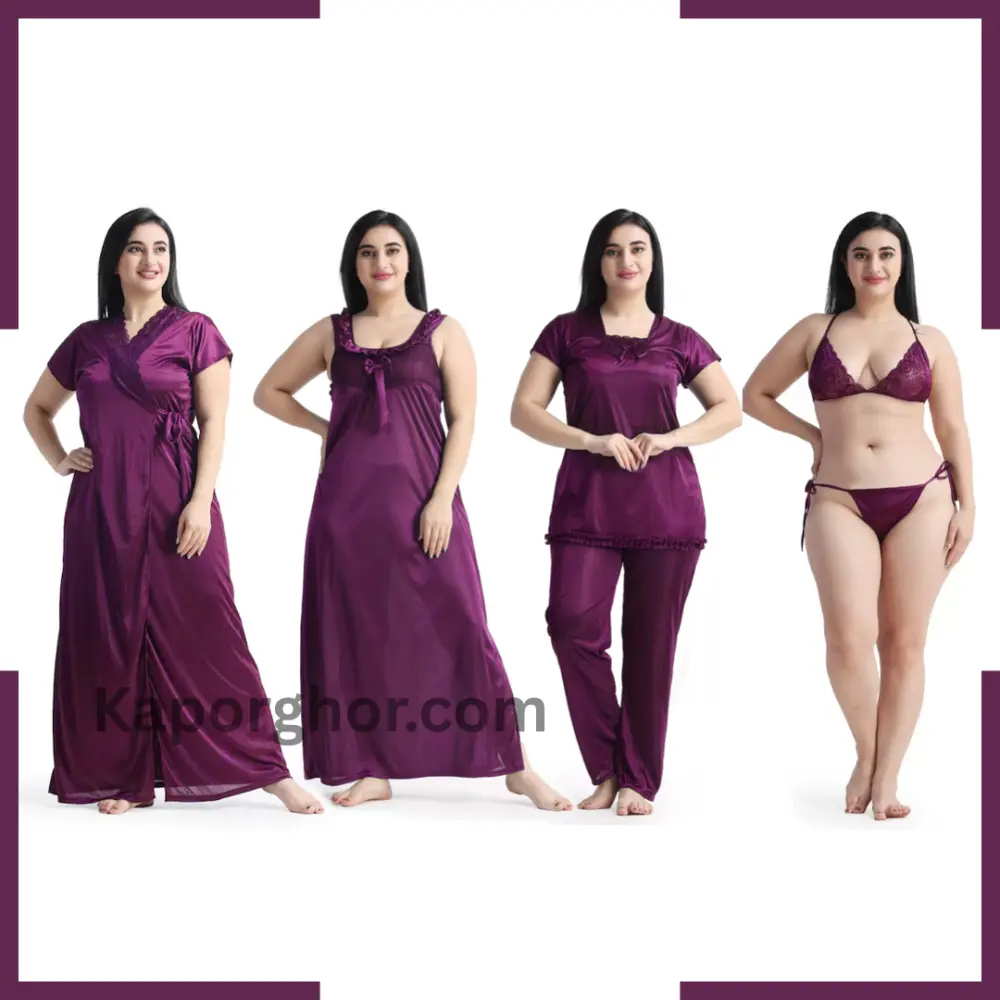 Premium 6 Part Nighty Purple